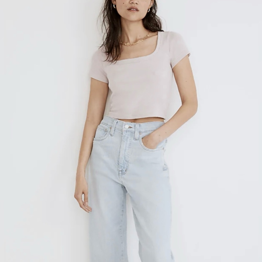 Madewell Small Westville pale lilac Crop Tee